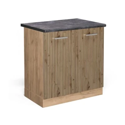 Afbeelding van Vicco Wastafelkast R Line, Artisanaal eiken/Krachtige eik goud, 80 cm , WB Antraciet