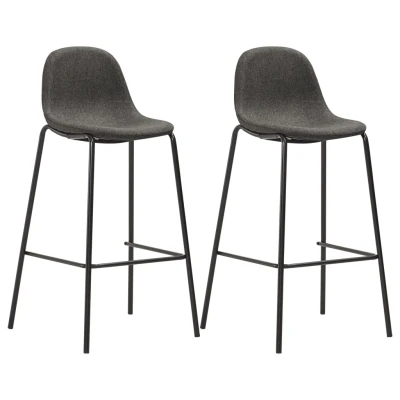 Afbeelding van Barstoelen 2 st stof donkergrijs
