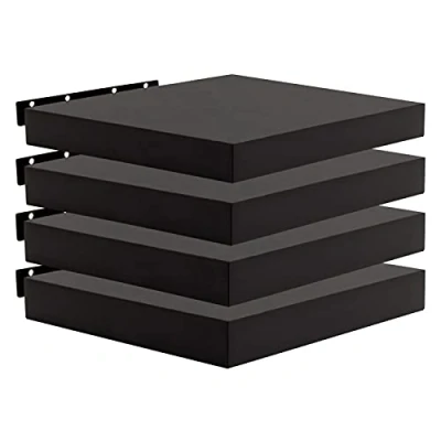Afbeelding van WOLTU RG9371sz 4 Set van wandplanken MDF hout, zwart, 30 x 23 3,8 cm