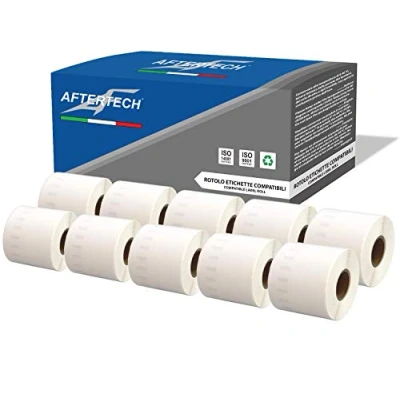 Afbeelding van Aftertech 10 x 99019 59 190 mm plakband rollen compatibel (110 etiketten/rol = 1100 in totaal) voor Dymo LabelWriter S0722484
