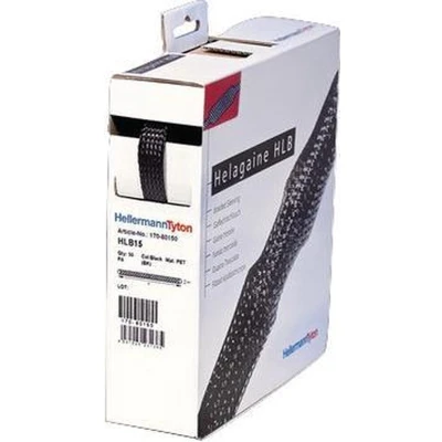 Afbeelding van HellermannTyton 170 80350 HLB35 PET BK Gevlochten slang Zwart Polyester 18 tot mm 10 m