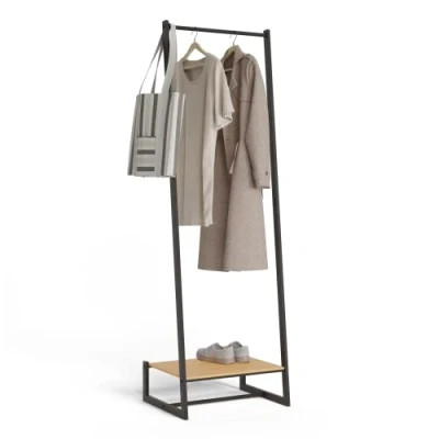 Afbeelding van Newlux Hangy One 20 Heavy Duty kledingrek tot 24 kg met schoenenrek. Metalen kapstok hoge stabiliteit. Eenvoudige montage Krasbestendige basis Compact ontwerp (50 x 40 160 cm)