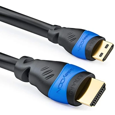 Afbeelding van deleyCON 2 m Mini HDMI kabel 2.0/1.4a, compatibel met ARC 3D 4K Ultra HD 1080p 2160p High Speed Ethernet (nieuwe standaard) zwart