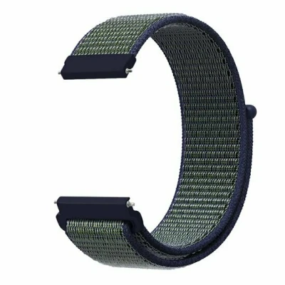 Afbeelding van Garmin Venu / Sq Sq2 2 plus Sport Loop nylon bandje Blauw met groene band
