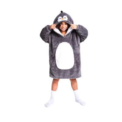 Afbeelding van Noxxiez Hoodie Deken Pinguin 160 CM 8718274254723