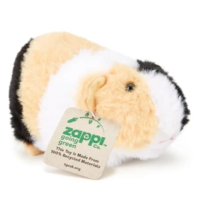 Afbeelding van Zappi Co 100% gerecycled pluche speelgoed voor cavia&#039;s, 15 cm lang, zacht en milieuvriendelijk, meerkleurig