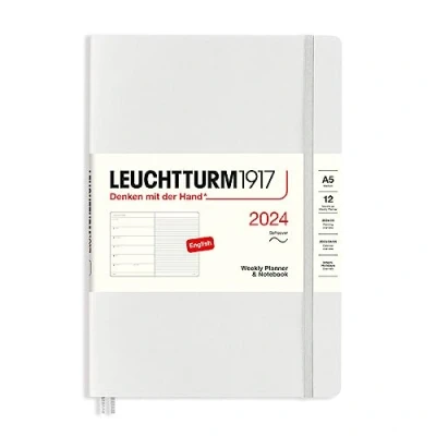 Afbeelding van LEUCHTTURM1917 367770 Weekplanner en notitieblok, softcover, medium (A5), 2024, 12 maanden, lichtgrijs, Engels