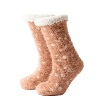 Afbeelding van DOT Huissokken antislip met sherpa voering one size Muted Clay multicolour