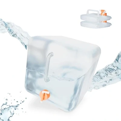 Afbeelding van Relaxdays opvouwbare jerrycan 20 l set van 3 drinkwater met kraan camping Oranje
