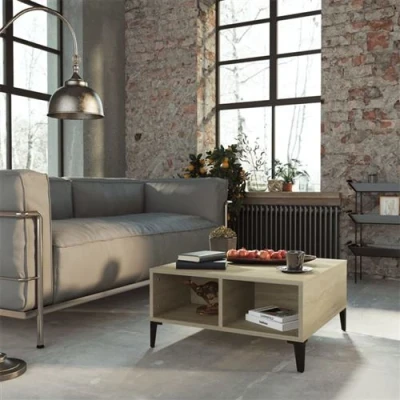 Afbeelding van Salontafel 60x60x30 cm spaanplaat sonoma eikenkleurig