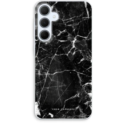 Afbeelding van Case Company® hoesje geschikt voor Samsung Galaxy A35 Zwart Marmer Soft Cover Telefoonhoesje Bescherming aan alle Kanten en Schermrand