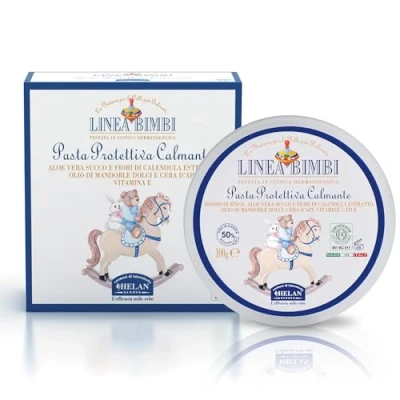 Afbeelding van Helan, Linea Kids Bio, rustgevende beschermende pasta, luierwisselcrème tegen roodheid en irritatie, hydraterend, kalmerend met aloë vera, bijenwas, vitamine C E, bloemen