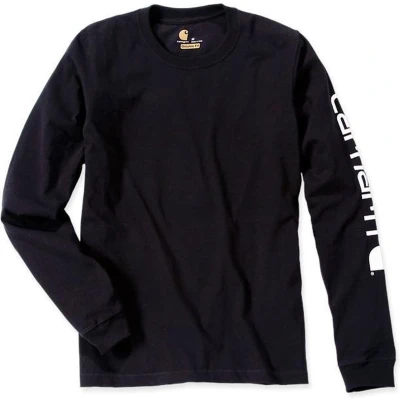 Afbeelding van Carhartt T shirt lange mouwen EK231 mouwlogo zwart S