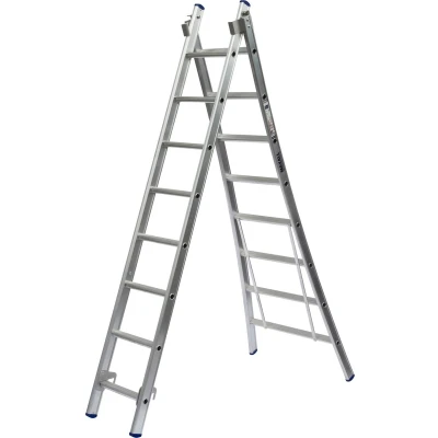 Afbeelding van Little Jumbo SuperPRO 2 delige Ladder 2x14 Sporten (blank aluminium)
