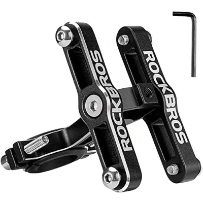 Afbeelding van ROCKBROS Adapter voor fietsflessenhouder, houder fietsflessenhouder van aluminium, 360 graden draaibaar, adapterhouder flessenhouder, universeel, mountainbike, fiets, motorfiets,