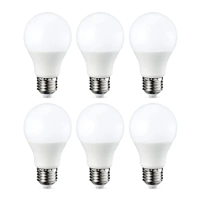 Afbeelding van Amazon Basics Ledlamp E27 A60 met schroefvoet, 9 W (komt overeen 60 W), warmwit, dimbaar, 6 stuks