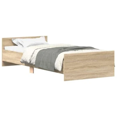 Afbeelding van Bedframe Bewerkt Hout Sonoma Eikenkleurig 100X200 cm 90 x 200 / eiken