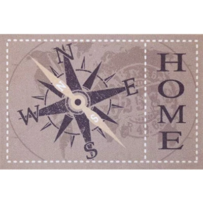 Afbeelding van oKu Tex Deurmat, Deco Style Entrance, Home kompas, bedrukt, voor binnen, ingang/voordeur/traphuis, antislip, 50 x 80 cm