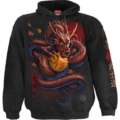 Image de Spiral Samurai Pull à capuche pour homme Noir Everyday Goth Gothique Horreur Rockwear, Noir, XXL