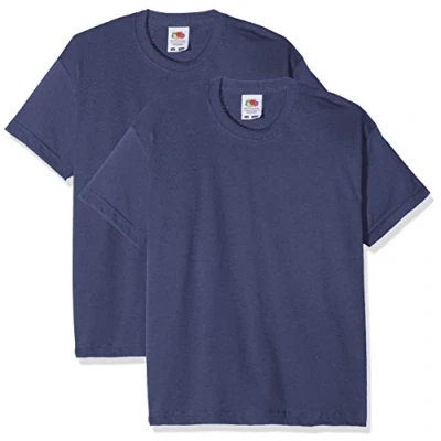 Afbeelding van FRUIT OF THE LOOM Kids Valueweight Short Sleeve T 2 Pack Jongens Shirt (2 Pack), Blauw (Blauw Navy)