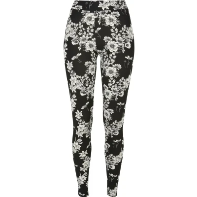 Afbeelding van Urban Classics SOFT AOP Legging, Dames, Maat: XS, Blackflower
