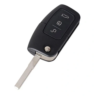 Afbeelding van Sleutelhoes voor Ford Fiesta Focus Mondeo Smax Cmax Kuga Plip afstandsbediening 3 Knoppen Platte Blade Phonillico®