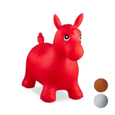 Afbeelding van Relaxdays skippy dier paard skippydier skippyball skippybal 50 kg kinderen rood