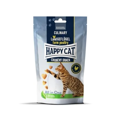 Afbeelding van 2x70g Happy Cat Culinary Crunchy Snack Land Gevogetle Kattensnack