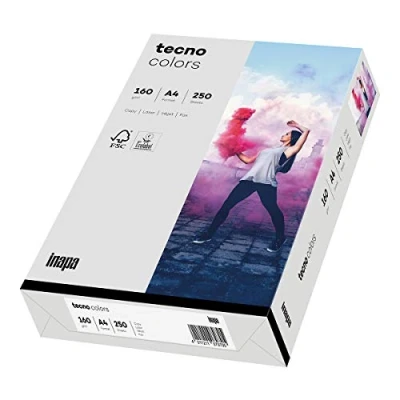 Afbeelding van inapa Tecno Colors kleurpapier, A4, 160 g/m², lichtgrijs, 250 vellen