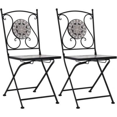 Afbeelding van Bistrostoelen mozaïek 2 st grijs