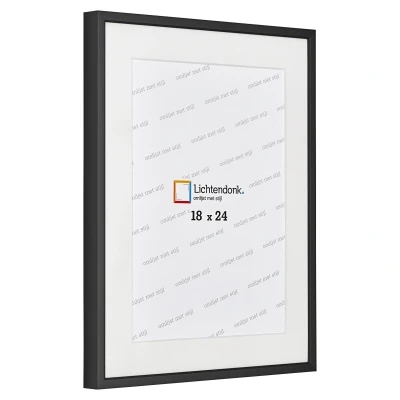 Afbeelding van Wissellijst Met Passepartout Aluminium Zwart 18 x 24 cm