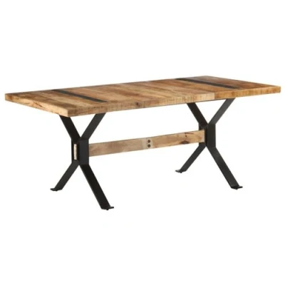 Afbeelding van Eettafel 180x90x76 cm ruw mangohout
