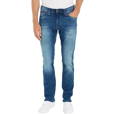 Image de Tommy Jeans Jean Scanton Slim Wmbs pour homme, Wilson Mid Blue Stretch, 28W / 30L