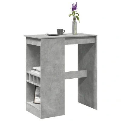 Afbeelding van vidaXL Bartafel met rekken 90x47,5x103,5 cm bewerkt hout betongrijs