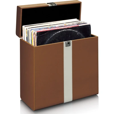 Afbeelding van Lenco TTA 301BNWH Koffer voor 25 30 platen Brown White