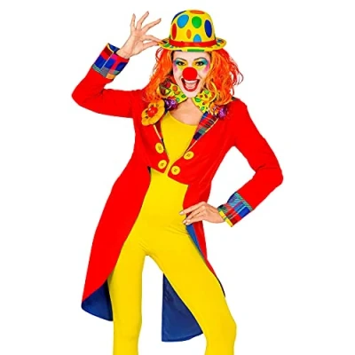 Afbeelding van Widmann Clown &amp; Nar Kostuum Breek De Circustent Af Slipjas Rood Vrouw Large Carnavalskleding Verkleedkleding