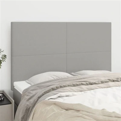 Afbeelding van vidaXL Hoofdborden 4 st 72x5x78/88 cm stof lichtgrijs
