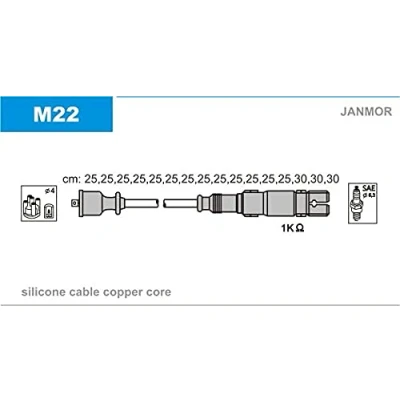 Afbeelding van JANMOR M22 Bougiekabelset MERCEDES BENZ: SL Convertible, ML Class, S Class Saloon