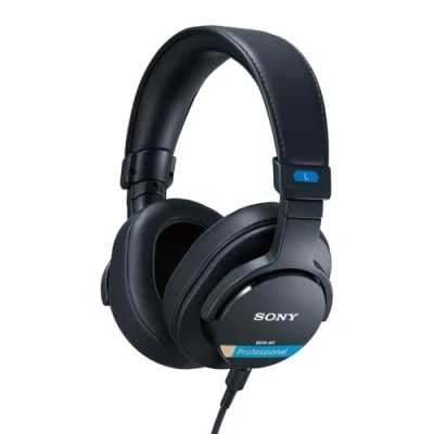 Afbeelding van Sony MDR M1 gesloten studio hoofdtelefoon met achterkant, bekabeld, ultrabrede weergave (5 Hz 80 kHz), ideaal voor opname en mixen, licht design (216 g), inclusief 2 kabels