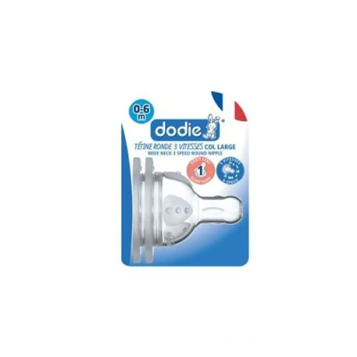 Image de Tétine Initiation Ronde 3 Vitesses Anti Colique Col Large 0 6 Mois Silicone Débit 1 Dodie