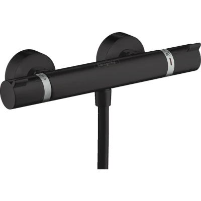 Afbeelding van Hansgrohe Ecostat Comfort douchekraan thermostatisch met koppelingen mat zwart