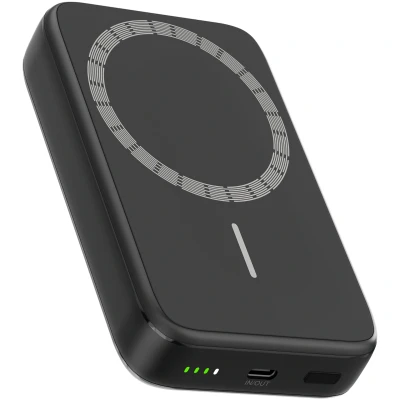 Afbeelding van Strex Magsafe Powerbank 12.000 mAh Magnetisch Draadloze Qi Snellader 20W USB C LED Indicatie Universele geschikt voor o.a. iOS/Android