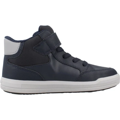 Afbeelding van Geox Arzach BOY Sneakers hoog voor kinderen, Maat: 30, Navy/cognac Imitatieleer/ textiel