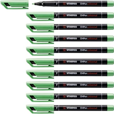 Afbeelding van Viltstift STABILO OHpen permanent 842/36 rond 0.7mm groen 10 stuks