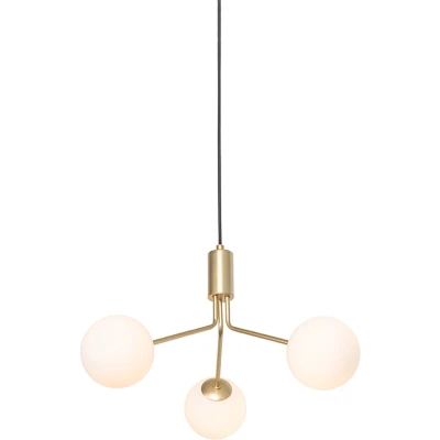 Afbeelding van QAZQA Art Deco hanglamp goud met opaal glas 3 lichts Coby