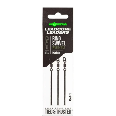 Afbeelding van KordaKable Leadcore Leader Ring Swivel Gravel 50cm Leaders