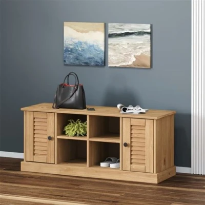 Afbeelding van Schoenenbank VIGO 106x35x40 cm massief grenenhout