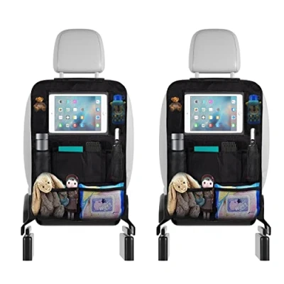Afbeelding van 2 stuks rugleuningbescherming voor de auto, kinderen, auto organizer autostoel met 10 inch iPad tas, 600D Oxford stof, waterdicht, autostoel, achterbank, organizer, vakken, rugleuning, autostoelbeschermer