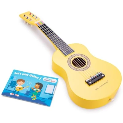 Afbeelding van New Classic Toys Beginnersgitaar met muziekboek, geel, 343