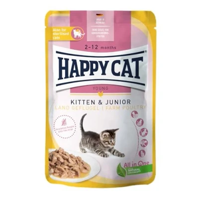 Afbeelding van Happy Cat Zakje voor jonge katjes 20x85g Gevogelte van het land